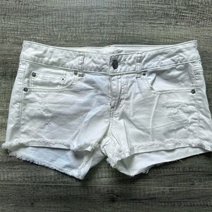 American Eagle Stretch White Denim Shorts